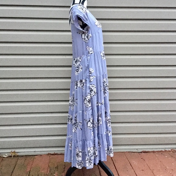 NWT Free People Periwinkle Rita Tiered Midi Dress - Picture 7 of 8